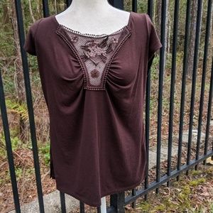 Chocolate brown shirt- NWT